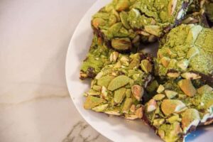 Chocolate Matcha Almond Fudge Bites