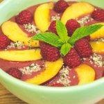 Raspberry Peach Acai Smoothie Bowl