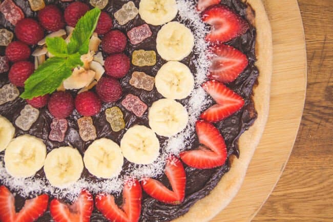 Featured Recipe: Chocolate Hazelnut & Fruit Pizza (Dairy Free)