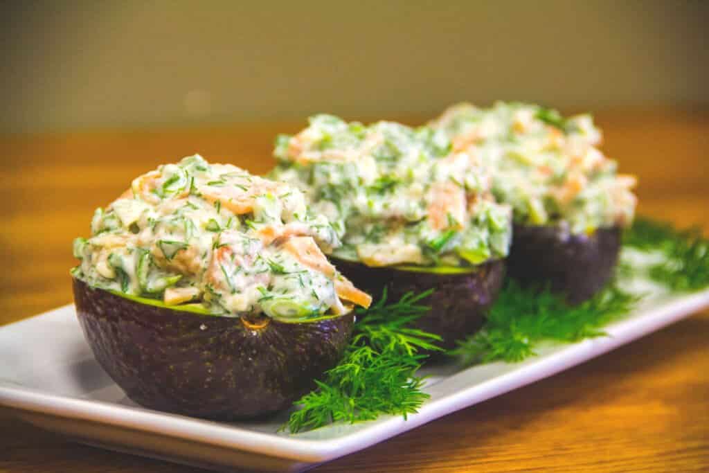 “Shrimp” Stuffed Avocados