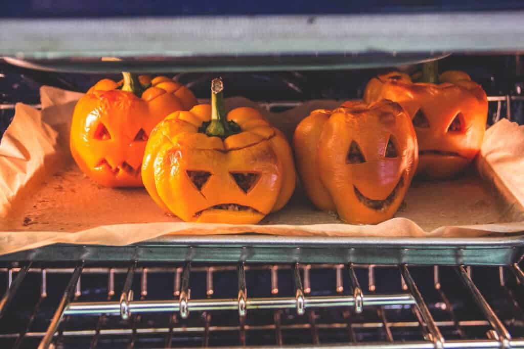 Jack O’ Lantern Stuffed Peppers