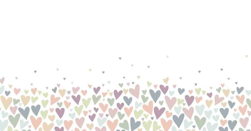 Lovely hand drawn doodle hearts seamless pattern, pastel colored